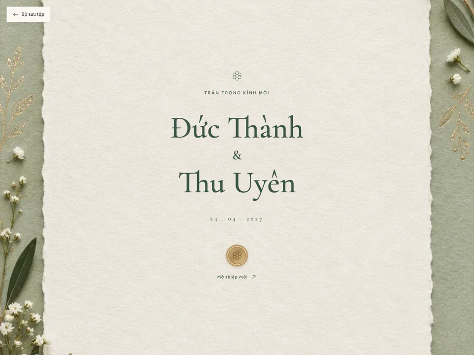 Bìa thiệp cưới Ngọc Diệp