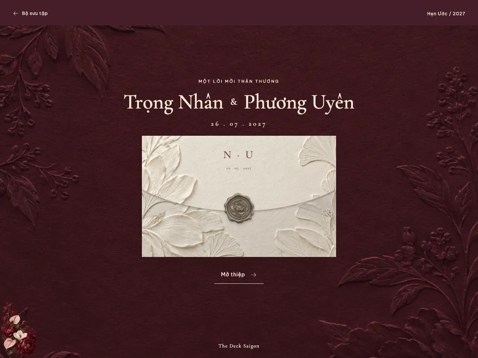Bìa thiệp cưới Hẹn Ước