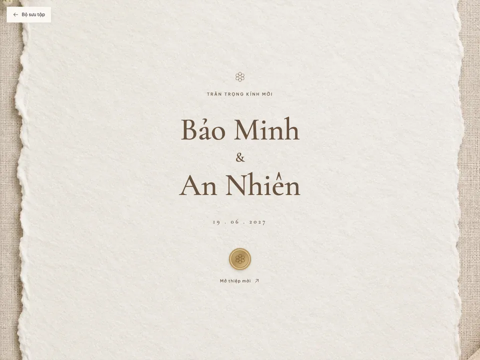 Bìa thiệp cưới Nắng Lụa