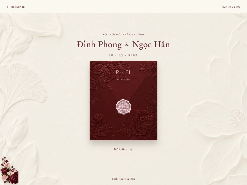 Bìa thiệp cưới Sơn Hà