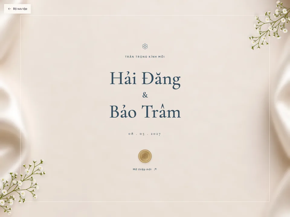 Bìa thiệp cưới Mây Biển